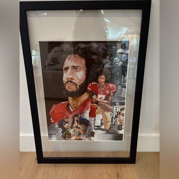 Framed Colin Kaepernick in Red Jersey - Picture 1 of 2